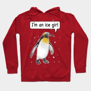 Im an ice girl, funny penguin pun Hoodie